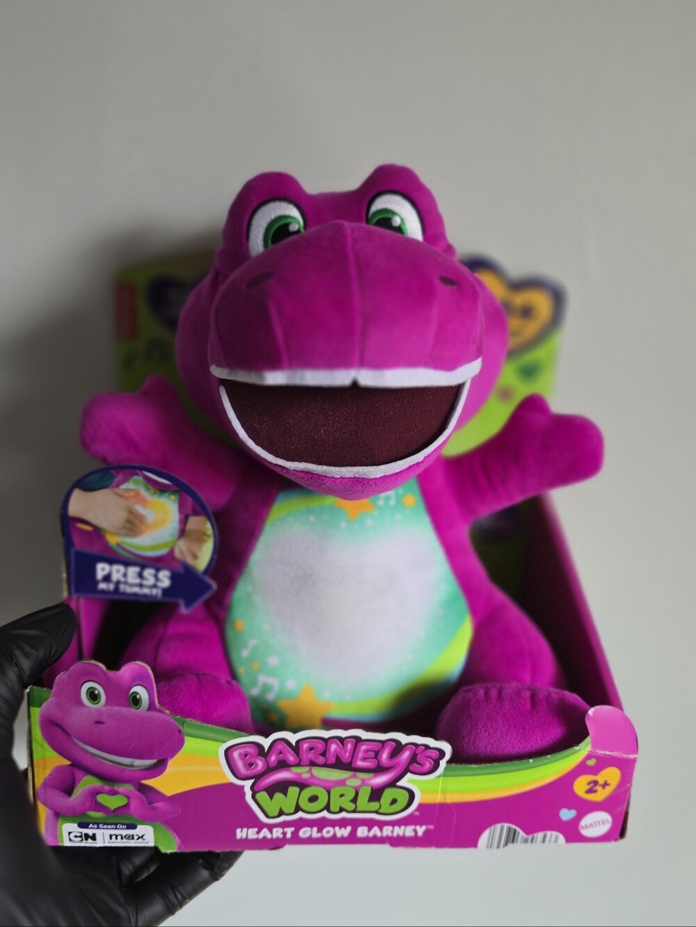 Barney's World Heart Glow Barney Plush Mattel Brand New In Box NIB 2024